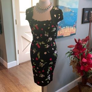 Cherry Flower Wiggle Dress